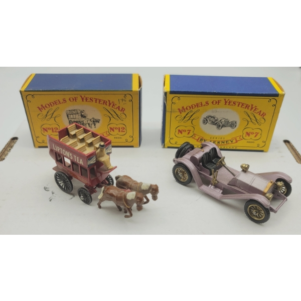 2 Early Lesney Models of Yesteryear no.7 & no.12 in Original Boxes