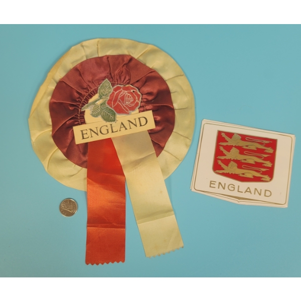 ENGLAND ROSETTE AND HARD LABEL