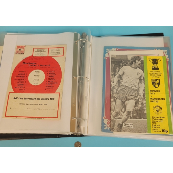 BINDER FULL OF 1970"S ENGLISH LEAGUE CUP SEMI FINALS 43 PROGRAMS