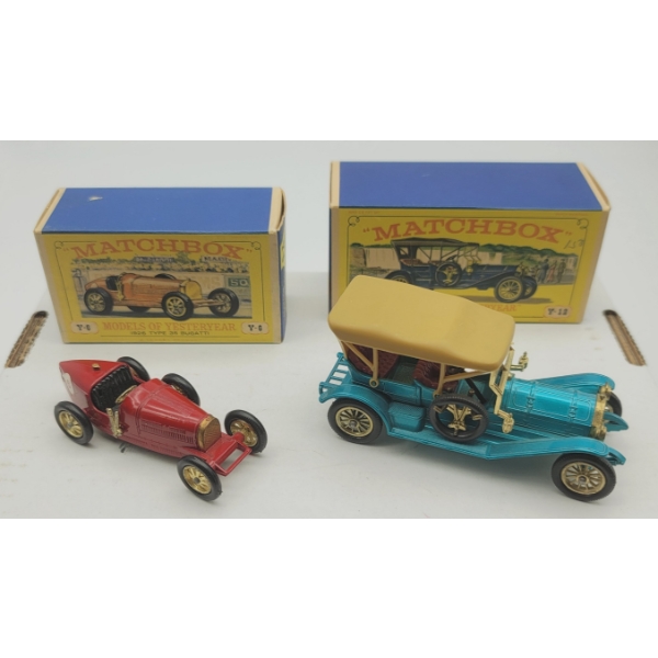 Early Matchbox Models of Yesteryear no. 6 & no.12 with Original Boxes