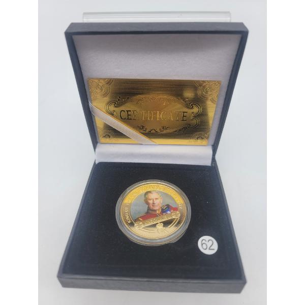 KING CHARLES III 24K GOLD PLATED COIN w/Certificate in Presentation Case 