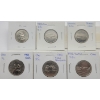 Image 1 : 6 Canada 25 Cent 1992 Provinces Coins Sask, BC, NWT, Que, NB. & Yuk.
