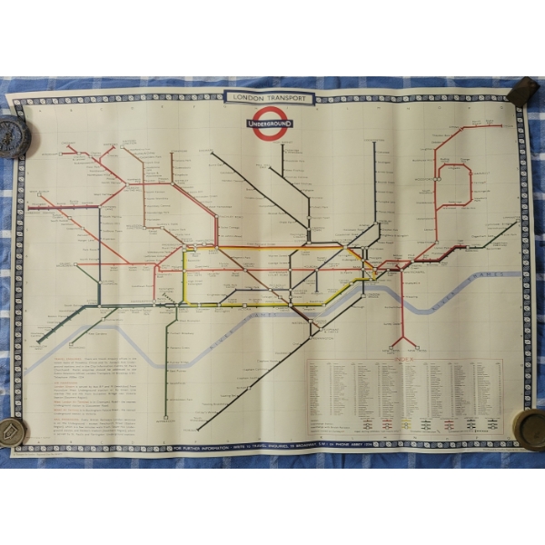 LONDON TRANSPORT UNDERGROUND ROUTE MAP 