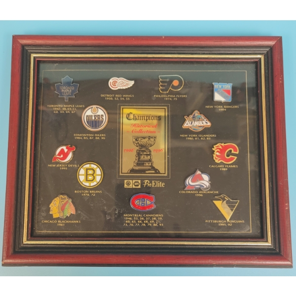 NHL 1946 - 1996 Champions Framed Team Pins