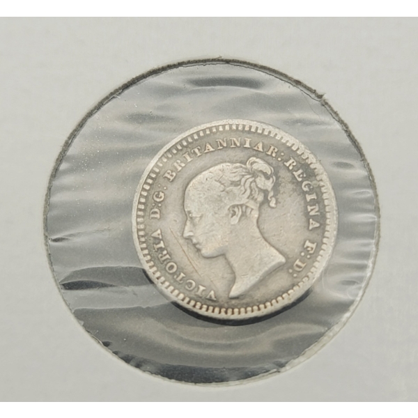 GB 1839 SILVER ONE & ONE HALF PENNY COIN 
