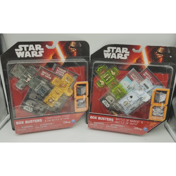 2 STAR WARS BOX BUSTERS Battles of Naboo, Hoth, Yavin  Tusken Raider Attack in Original Package