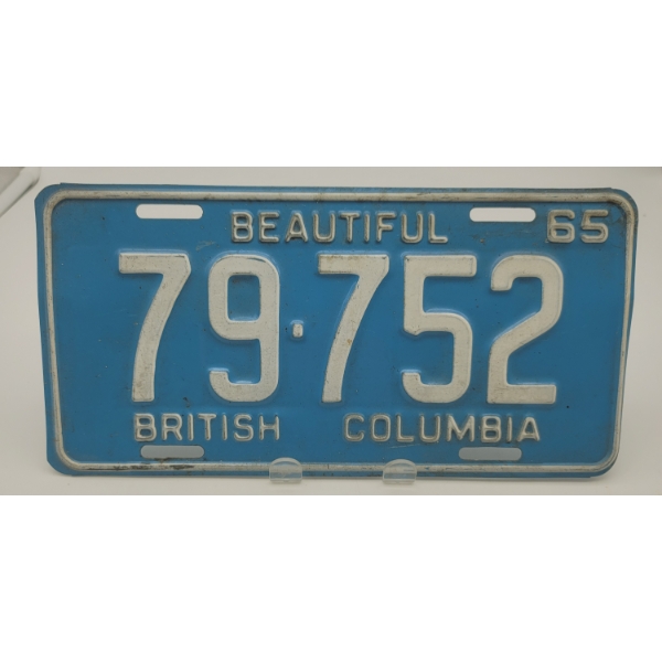 SOLID BLUE BEAUTIFUL BRITISH COLUMBIA LICENSE PLATE