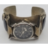 Image 1 : NAVAJO Tino Watch with Black Malachite Stones Metal Bracelet Cuff Possible Silver