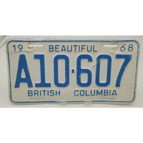  SOLID WHITE BEAUTIFUL BRITISH COLUMBIA LICENSE PLATE