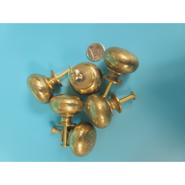 6 Shinny Brass Drawer Pulls