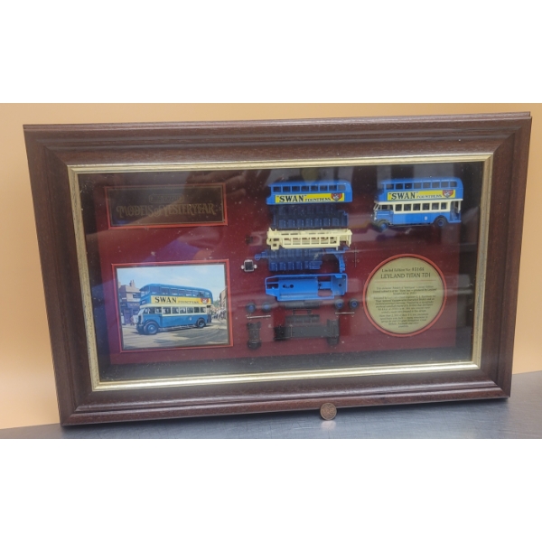 Shadow Box Framed Matchbox Toys LEYLAND TITAN TD1 BUS "Swan Fount Pens"
