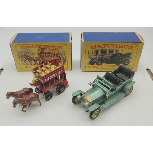 Early Lesney Models of Yesteryear no. 12 & no.15 with Original Boxes