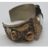 Image 4 : NAVAJO Tino Watch with Amber Stones Metal Bracelet Cuff Possible Silver