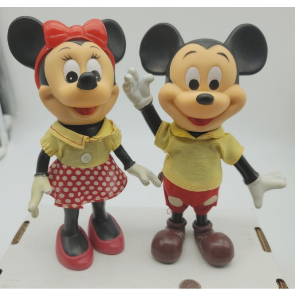 VINTAGE MICKEY & MINNIE MOUSE DISNEY FIGURES