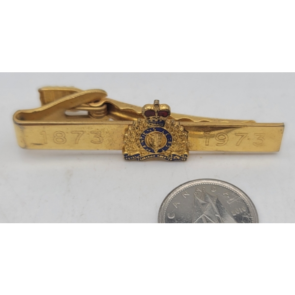 RCMP Royal Canadian Mounted Police Crest Centenary 1873 - 1973 Tie Clip RARE