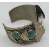 Image 2 : NAVAJO Tino Watch with Blue/Green Malachite Stones Metal Bracelet Cuff Possible Silver