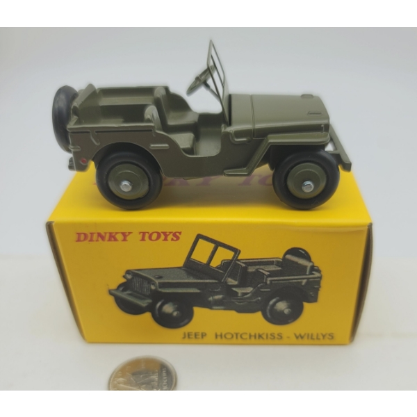 Dinky Toys Atlas MILITARY HOTCHKISS WILLYS JEEP in Original Box