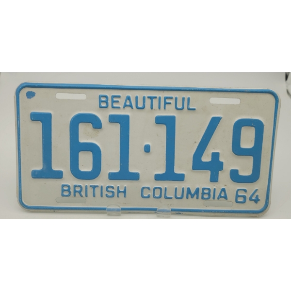 BLUE BEAUTIFUL BRITISH COLUMBIA LICENSE PLATE