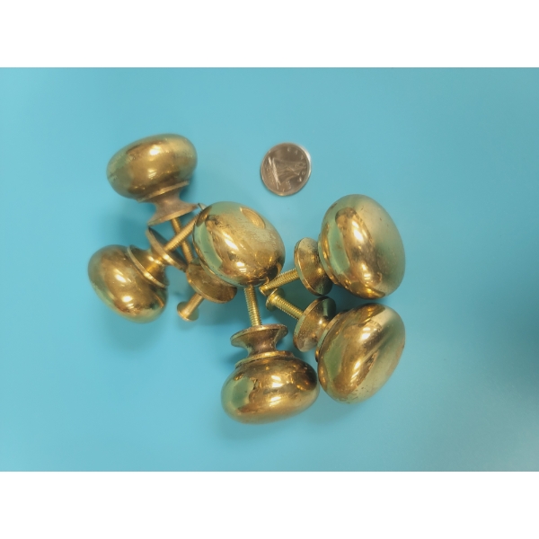 6 Shinny Brass Drawer Pulls