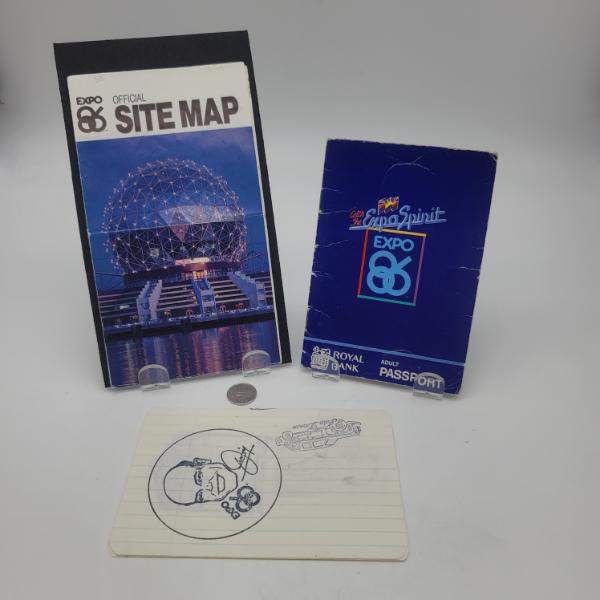 EXPO 86 Vancouver Canada Site Map & Adult Passport Complete with Stamps
