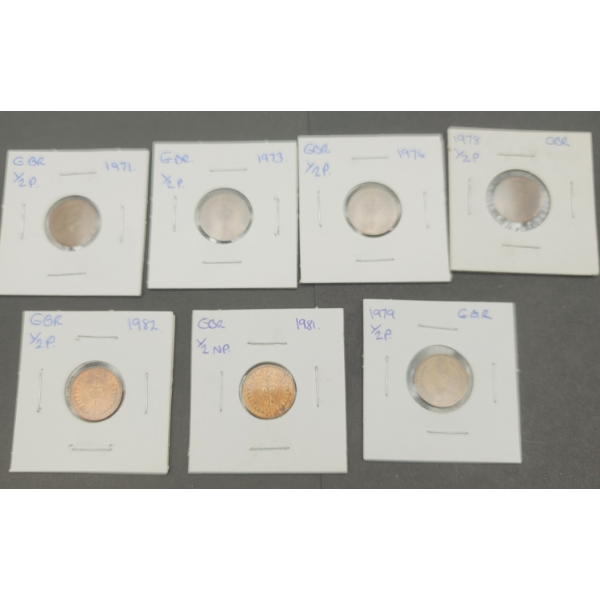 7 GB HALF PENNY DECIMAL COINS