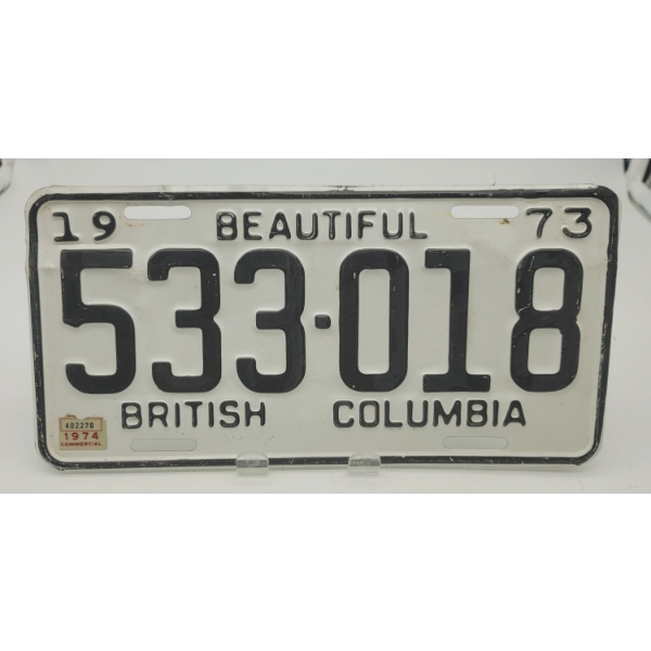 BLACK BEAUTIFUL BRITISH COLUMBIA LICENSE PLATE
