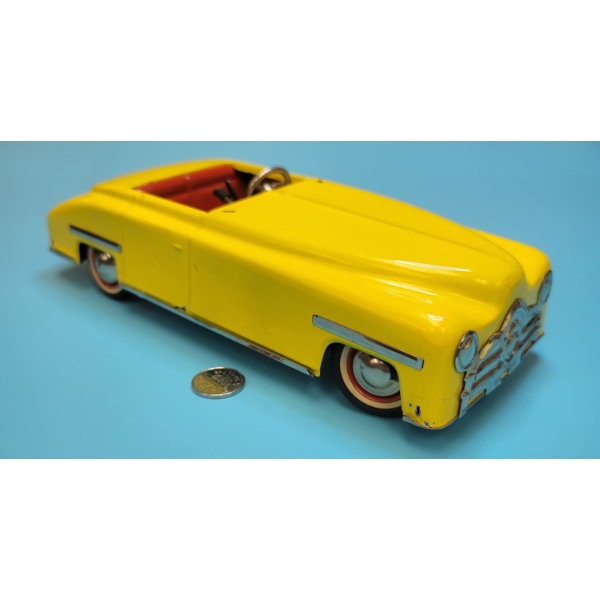 Tin Toy Convertible Car Made in US Zone Germany Wind Up Motor
