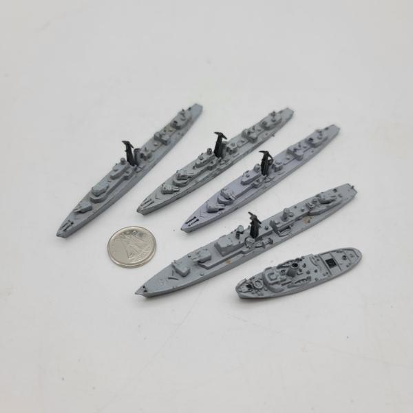 Tri-ang Minic Ships 5 ROYAL NAVY SHIPS