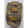 Image 5 : NAVAJO TIGER EYE Bracelet Cuff Possible Silver