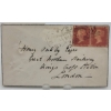 Image 1 : 2 Connected GB Penny Red Stamps on Envelope 1865
