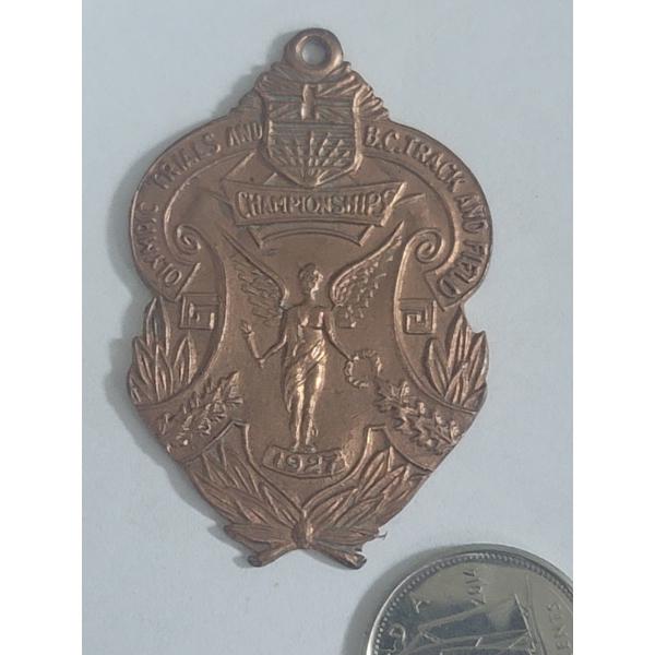 1927 OLYMPIC TRIALS BC Track & Field Championship Medal