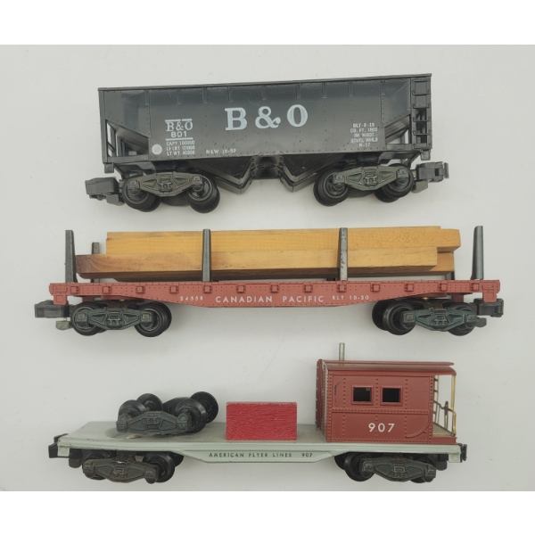 3 American Flyer Freight Cars Good Condition