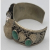 Image 4 : NAVAJO Tino Watch with Blue/Green Malachite Stones Metal Bracelet Cuff Possible Silver