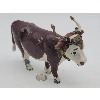 Image 1 : Vintage Heavy Hollow Cast Metal Ploughing Cow Figurine