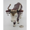 Image 2 : Vintage Heavy Hollow Cast Metal Ploughing Cow Figurine