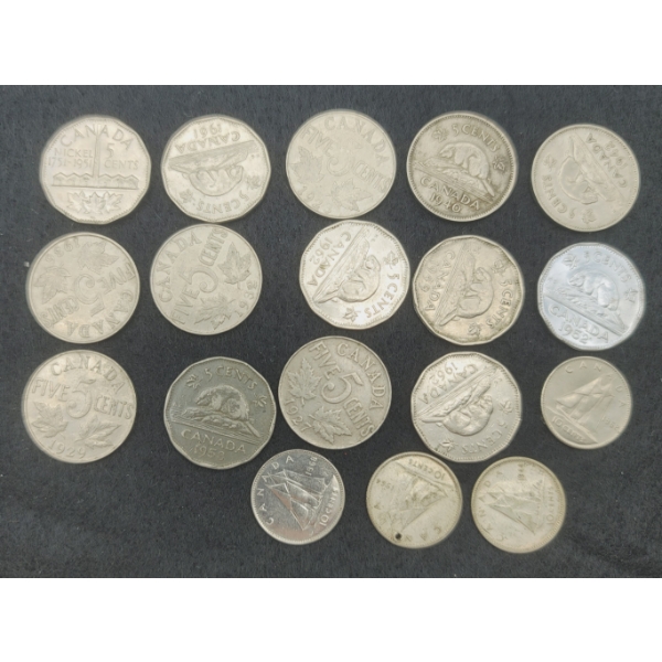 18 Early Canada Coins 10cx4 & 5cx14 Cent Coins 