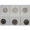 Image 2 : 6 Canada 25 Cent 1992 Provinces Coins Sask, BC, NWT, Que, NB. & Yuk.