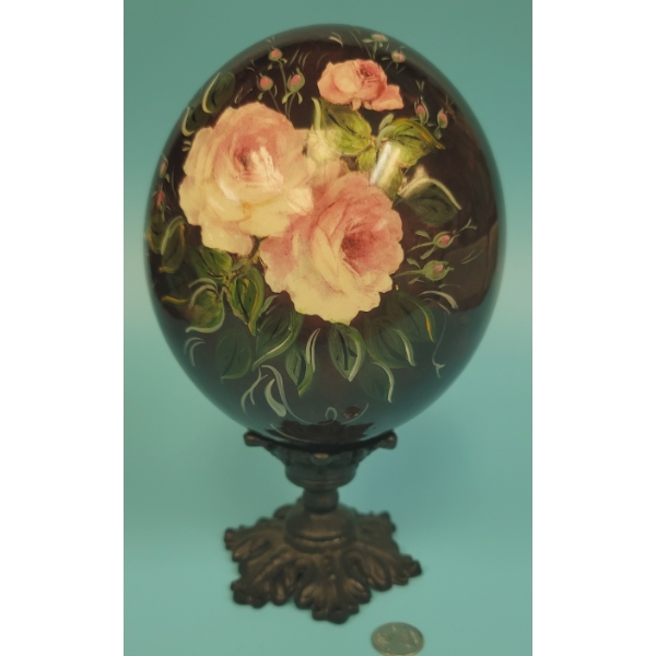 Hand Painted Ostrich Egg Flowers