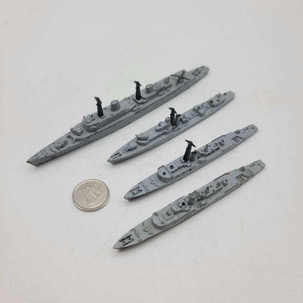 Tri-ang Minic Ships 4 ROYAL NAVY SHIPS
