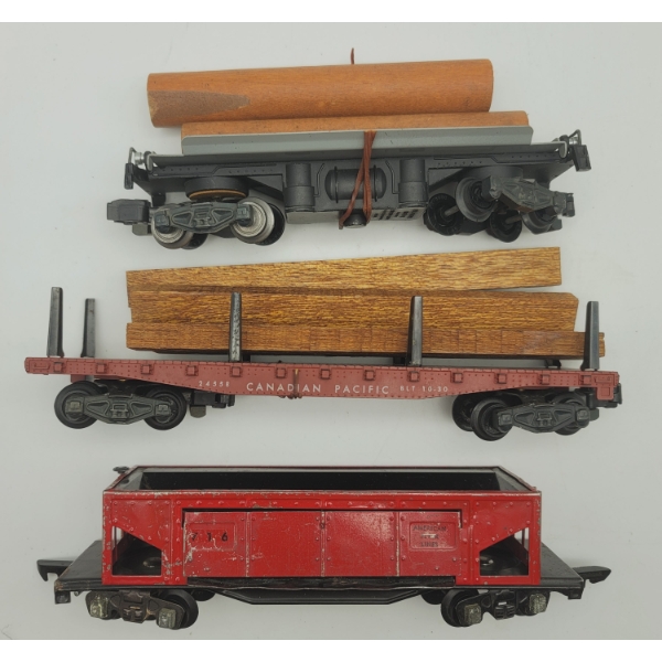 3 American Flyer Freight Cars Good Condition