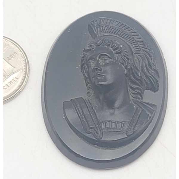 1940's Carved Onyx TROJAN HEAD/BUST 0.012KG