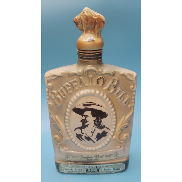 BUFFALO BILL DECANTER BOURBON BEAM WHISKEY