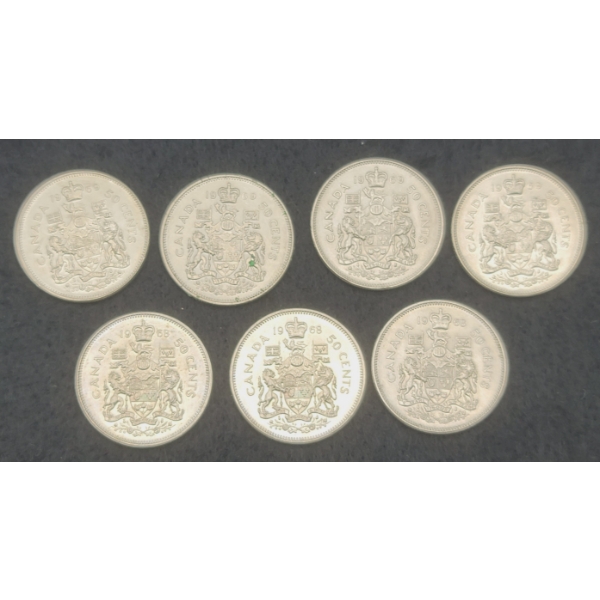 7 Canada 50 Cent Coins