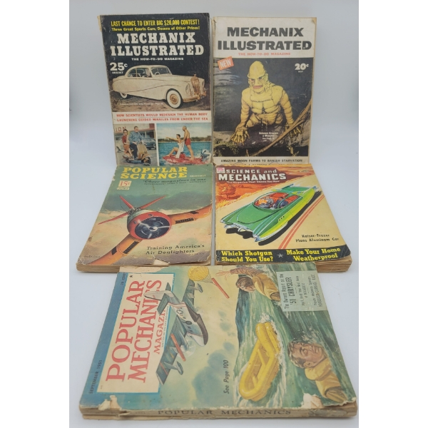 5 Popular Science, Mechanics 1940's & 50's