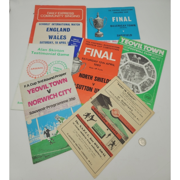 6 VINTAGE FOOTBALL/SOCCER PROGRAMS