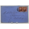 Image 1 : 2 Connected GB Penny Red Stamps on Envelope 1864