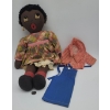 Image 1 : Vintage BROWN FACED RAG DOLL with Cloths