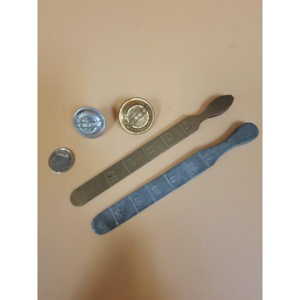 2 Train Rail Depth Gauges & 2 Uniform Buttons