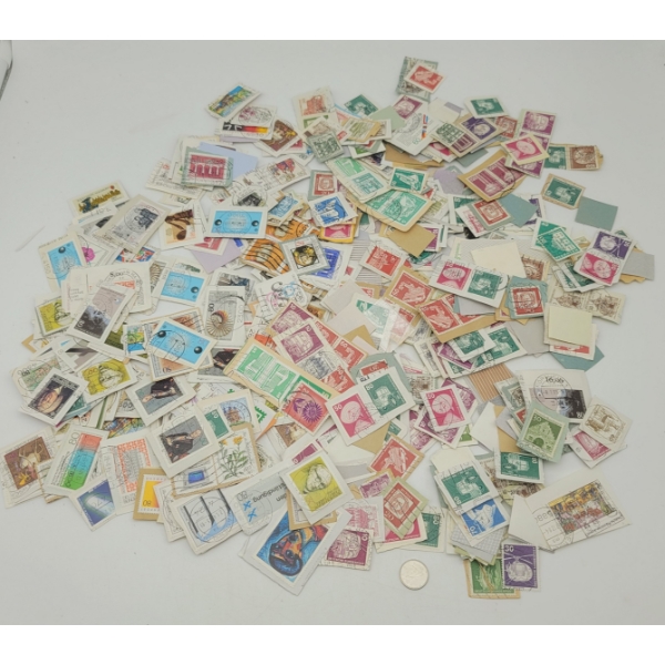 German Postal Stamps 100's on paper