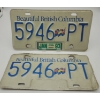Image 1 : PAIR of Same Number BRITISH COLUMBIA LICENSE PLATES